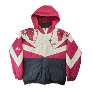 Apex One Vintage 90s Arkansas Razorbacks Full Zip Puffer Parka Jacket Men Medium